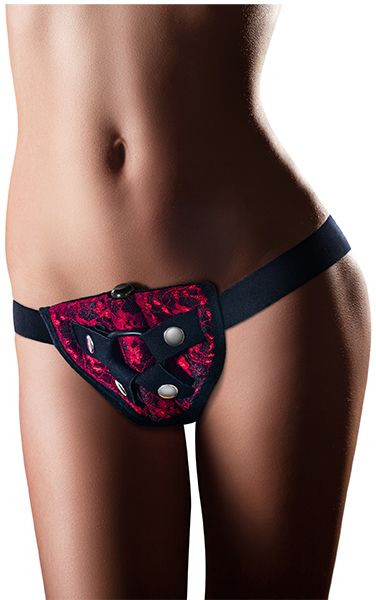 Трусики для страпона з вібропулею TEMTASIA LOVELACE HARNESS RED