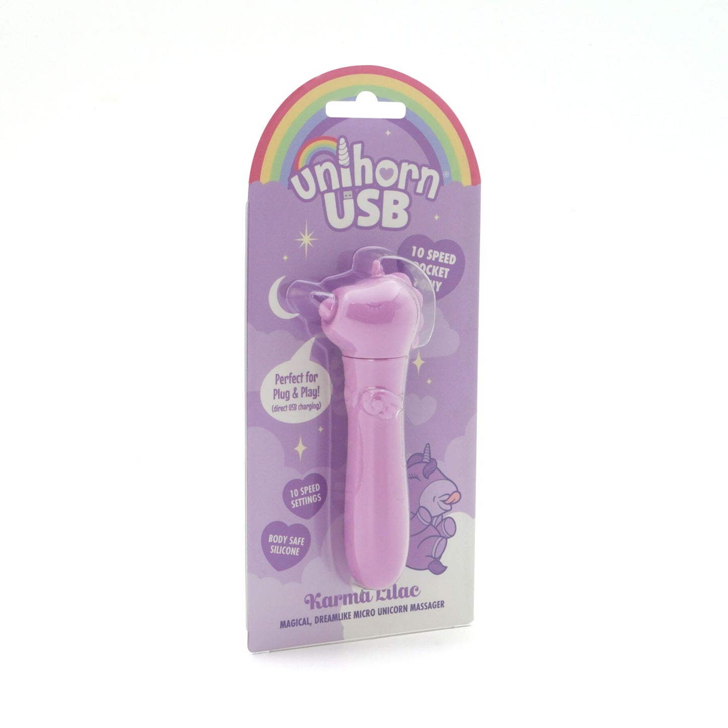 Вібратор-єдиноріжка Unihorn USB Bullet – Karma Lilac, віброкуля, USB-зарядка, 10 режимів