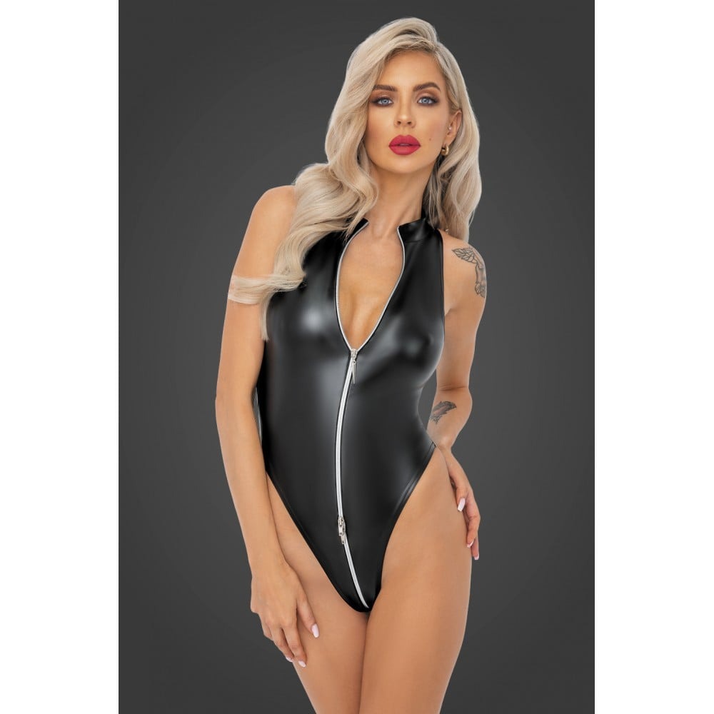 Боді L F294 Noir Handmade, з блискавкою, чорне