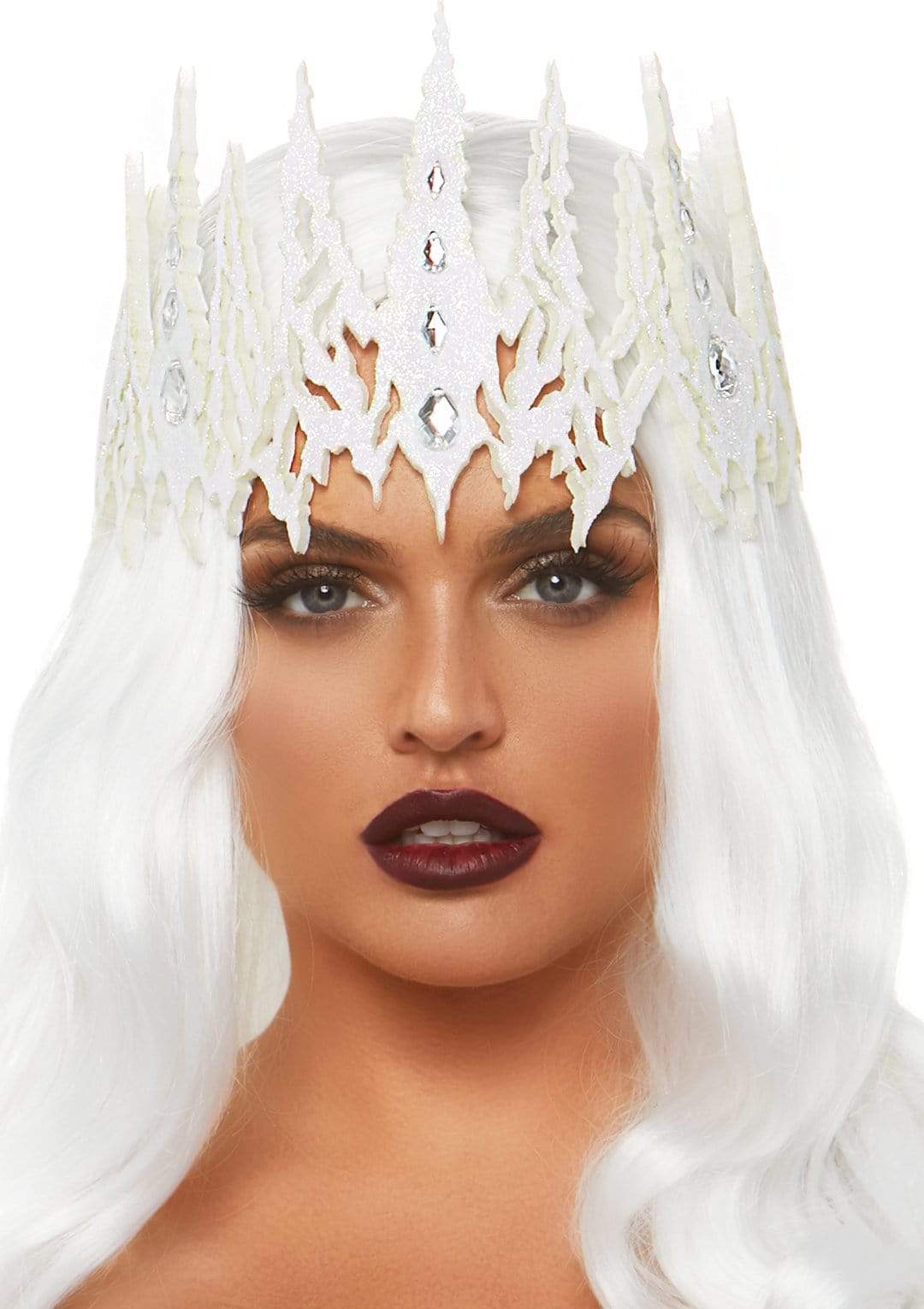 Корона із кристалами Glitter Die Cut Jeweled Crown від Leg Avenue, біла