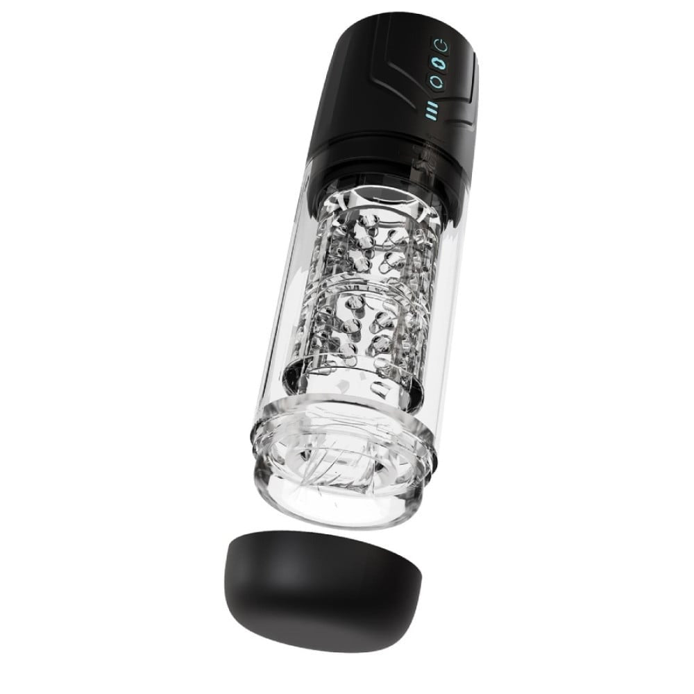 Мастурбатор Blush M For Men Whirlwind Pro з ротацією та всмоктуванням, прозорий