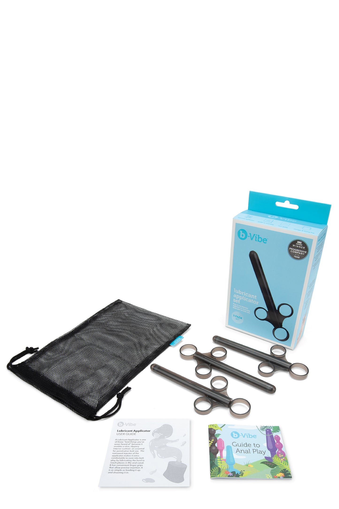 Набір аплікаторів для змащення B-Vibe, чорні, 3 шт.