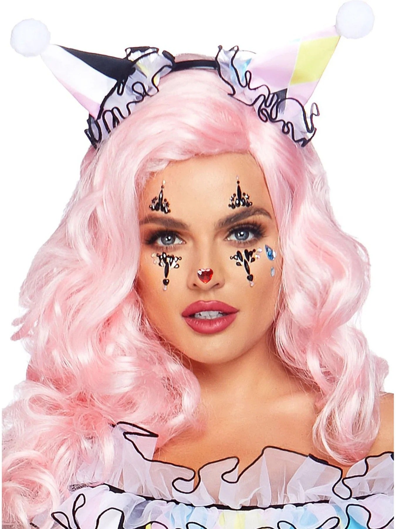 Наклейки-стрази для обличчя Харлі Квін Leg Avenue Harlequin