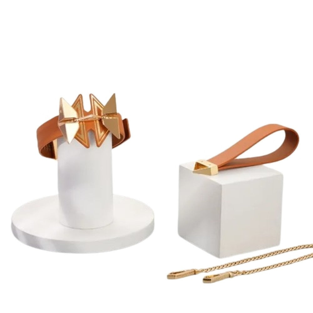 Нашийник з повідцем на металевому ланцюжку Lockink, коричневий