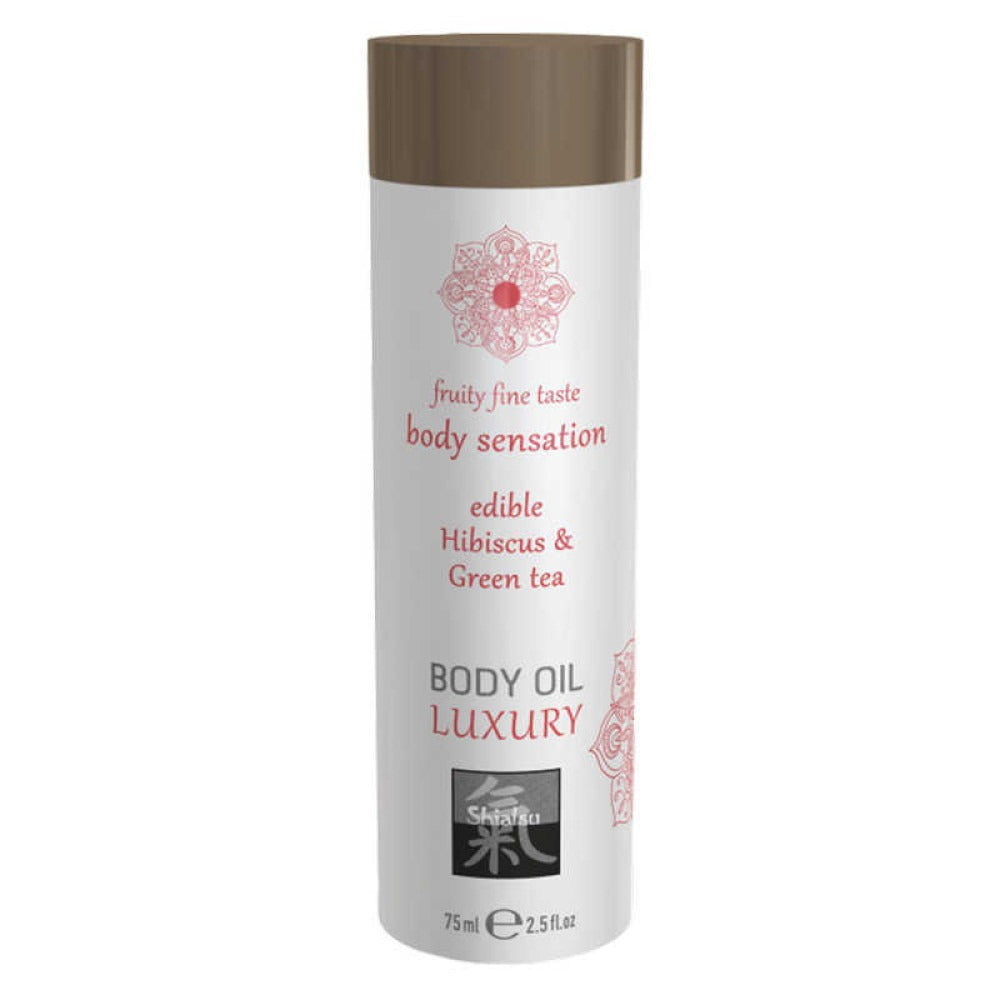 Їстівне масло для тіла SHIATSU гібіскус і зелений Чай, 75 мл