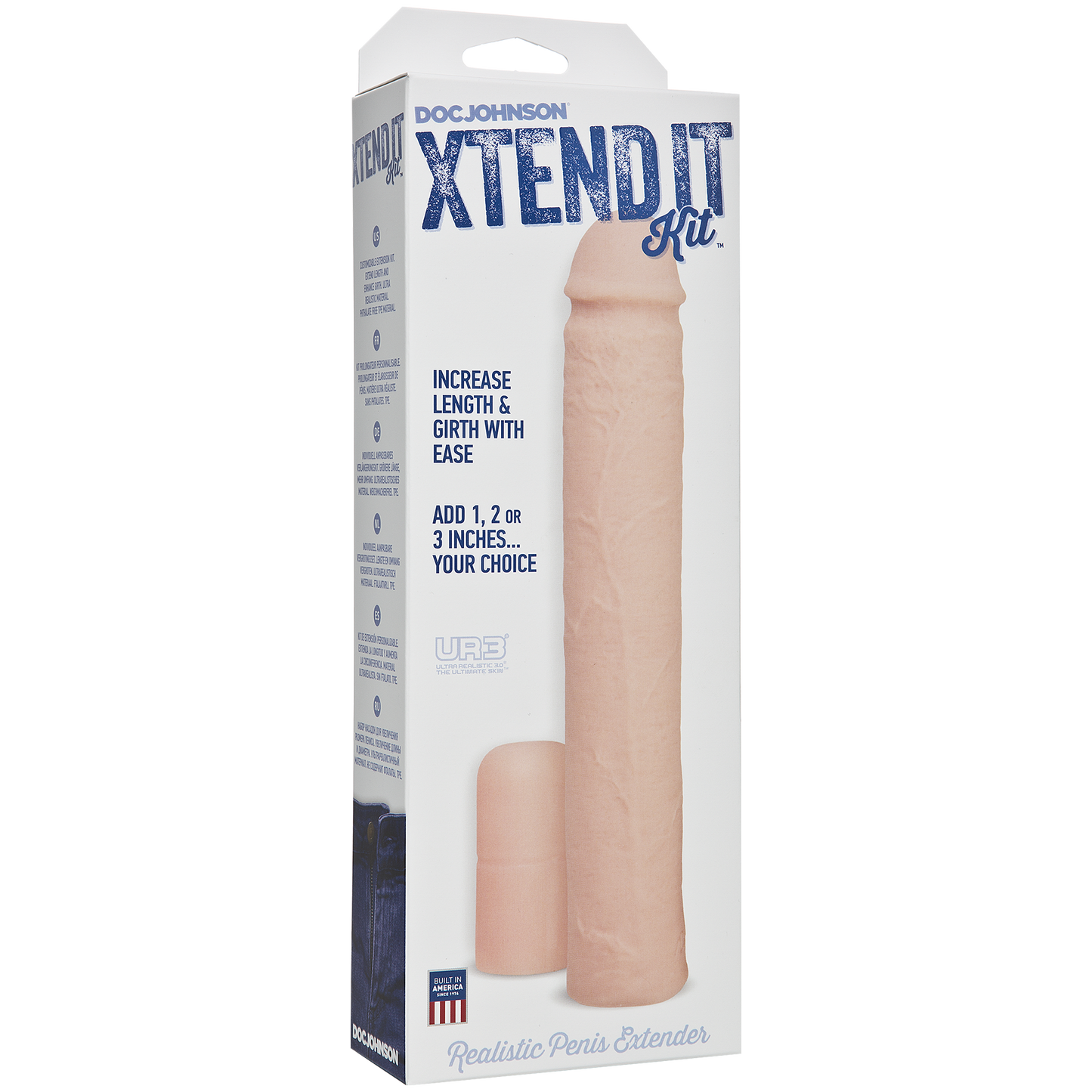 Насадка на член Doc Johnson Xtend It Kit White, подовження (до +7,6 см) і потовщення (до +1,2 см)