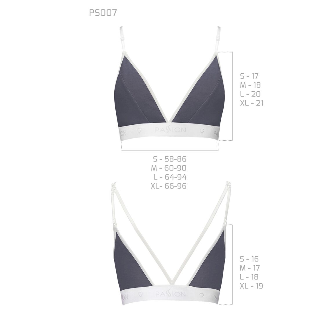 Спортивний топ з подвійними бретелями Passion PS007 TOP S, dark grey