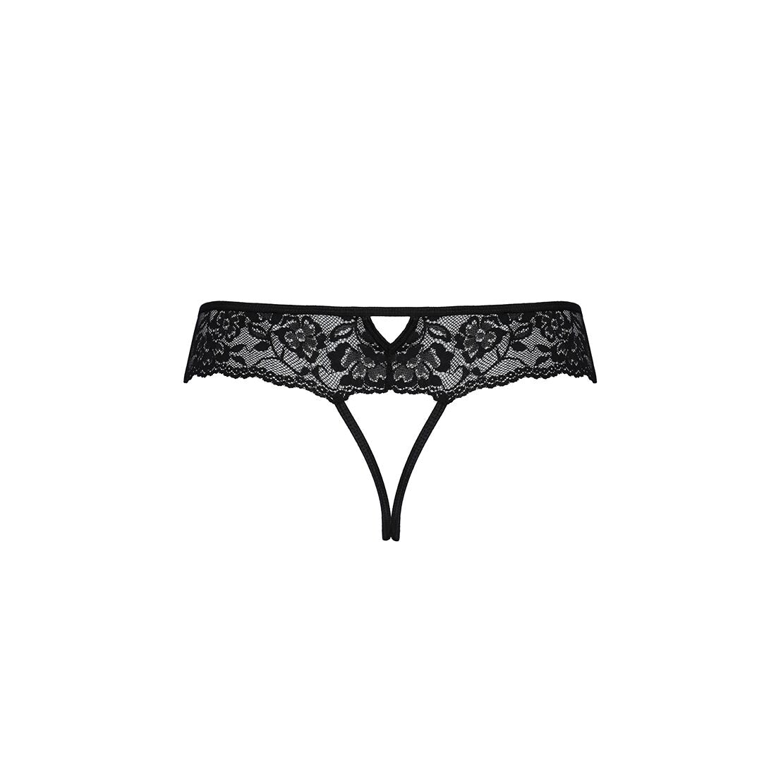 Мереживні стрінги з доступом Passion SENIA THONG S/M, black