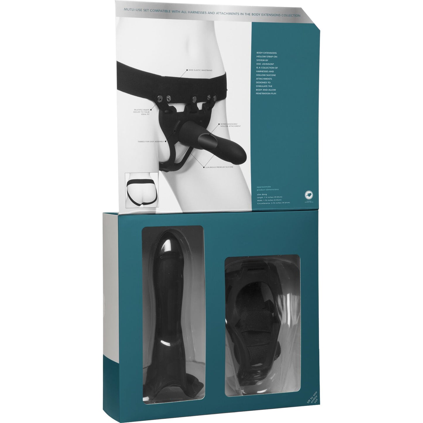 Страпон-унісекс Doc Johnson Body Extensions – Be Strong, порожня насадка