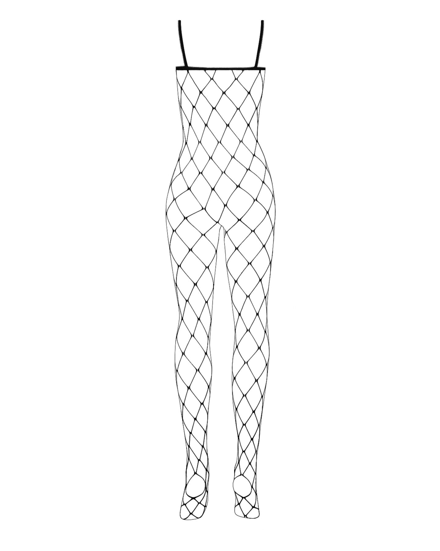 Бодістокінг з великим вічком і відкритими грудьми Obsessive Bodystocking N102 S/M/L, чорний