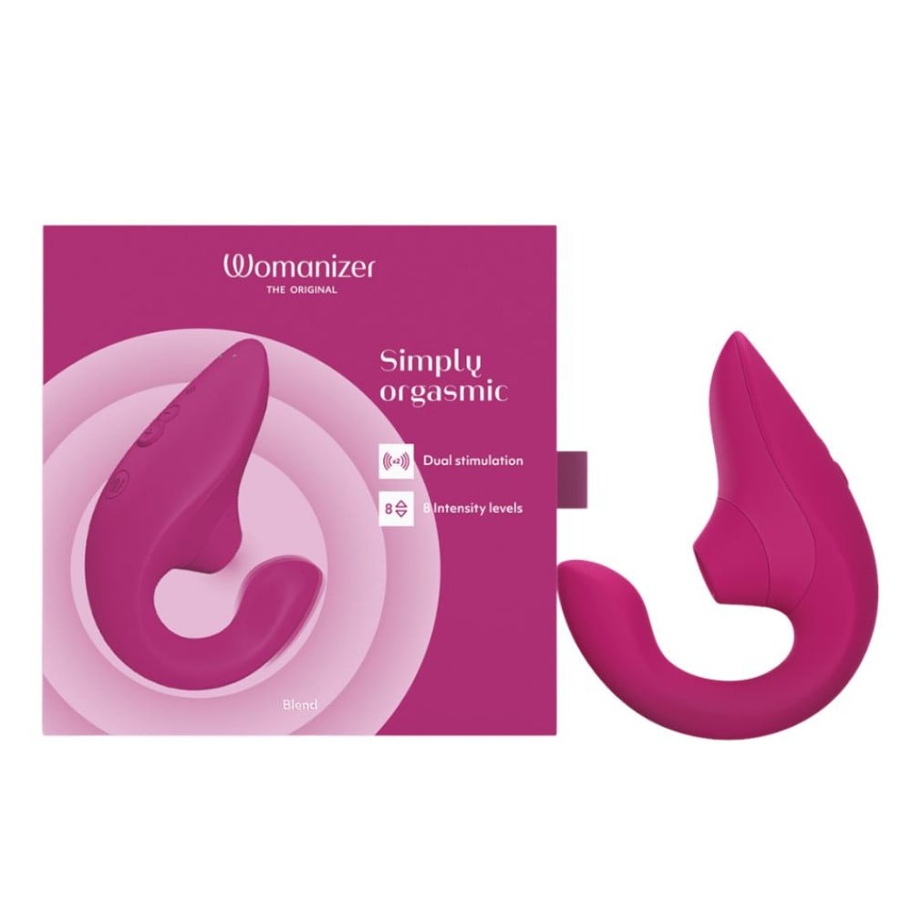 Стимулятор точки G та клітора Womanizer Blend Pink вакуум та вібрація, яскраво рожевий