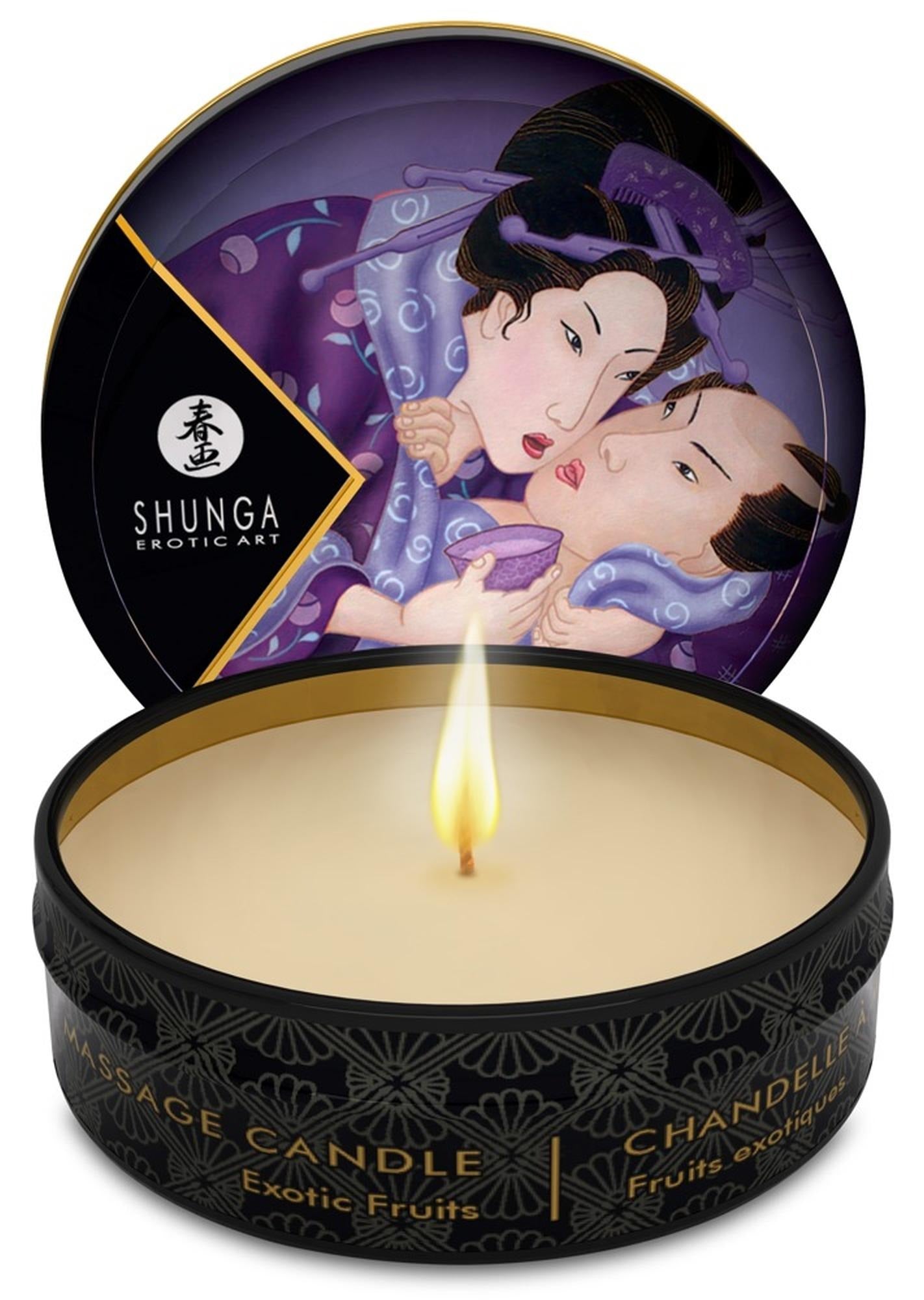 Свічка для масажу Shunga Libido Massage Candle Exotic Fruits з ароматом екзотичних фруктів, 30 мл