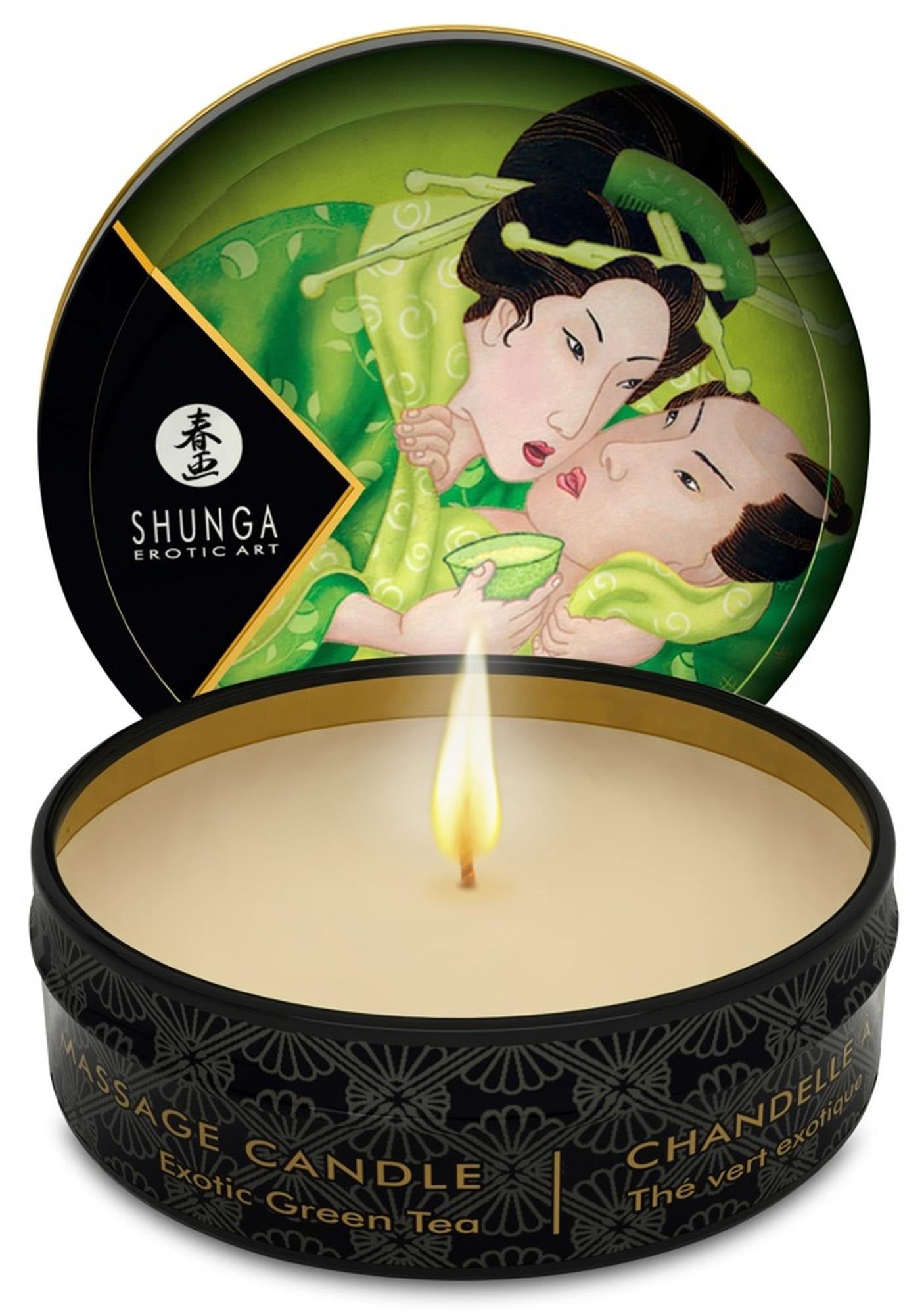 Свічка для масажу Shunga Zenitude Exotic Green Tea з ароматом зеленого чаю, 30 мл