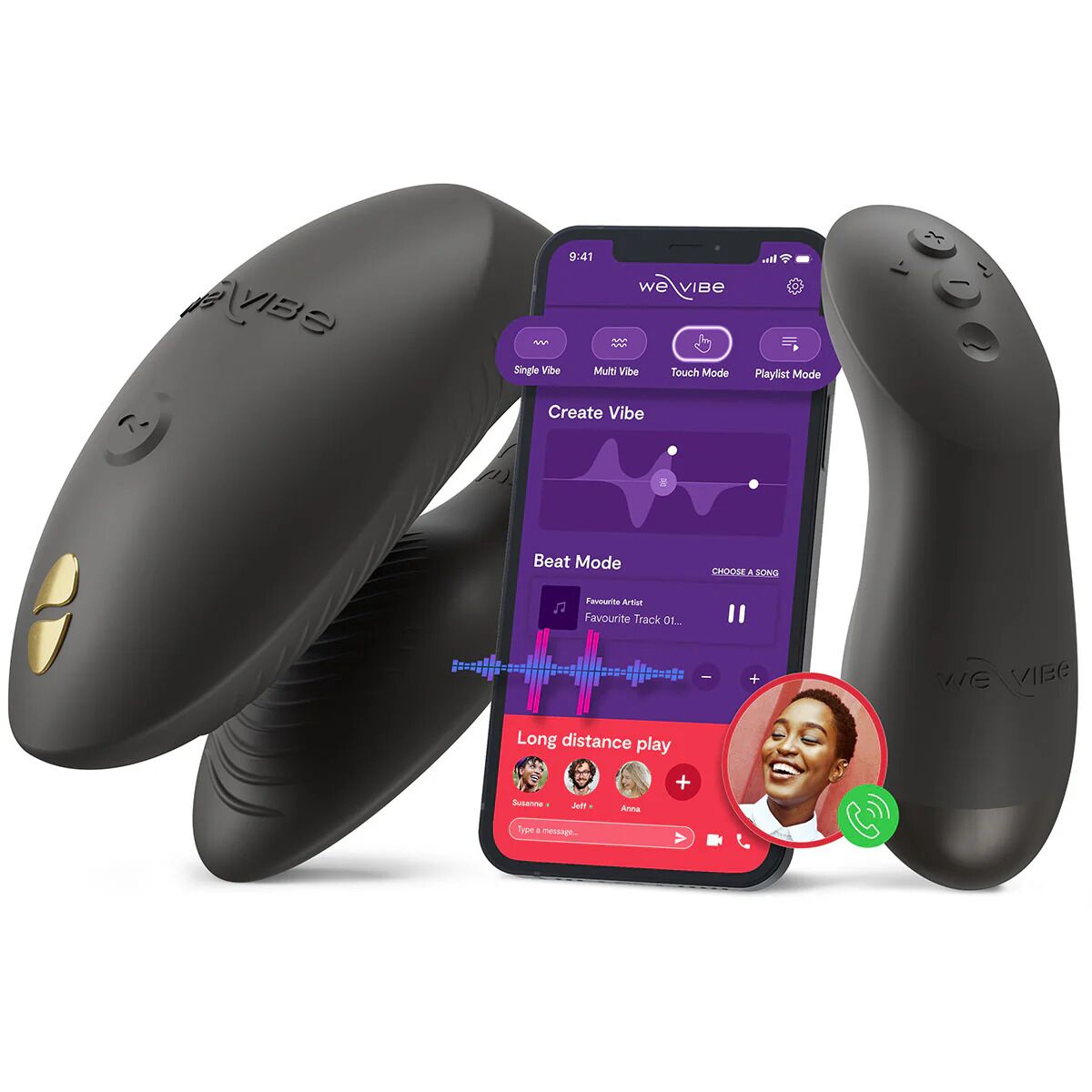 Смарт-вібратор для пар We-Vibe Chorus Pro Satin Black