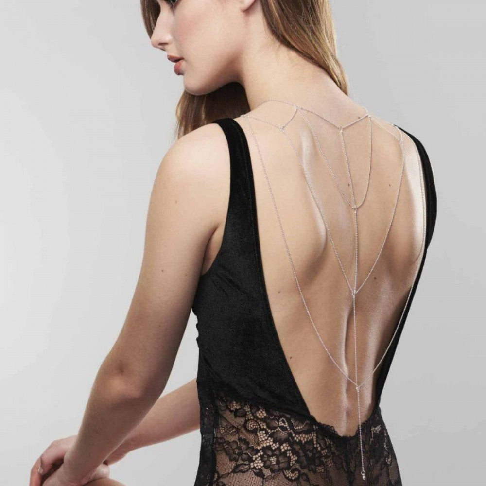 Ланцюжок для спини Bijoux Indiscrets Magnifique Back and Cleavage Chain - Silver, прикраса для тіла