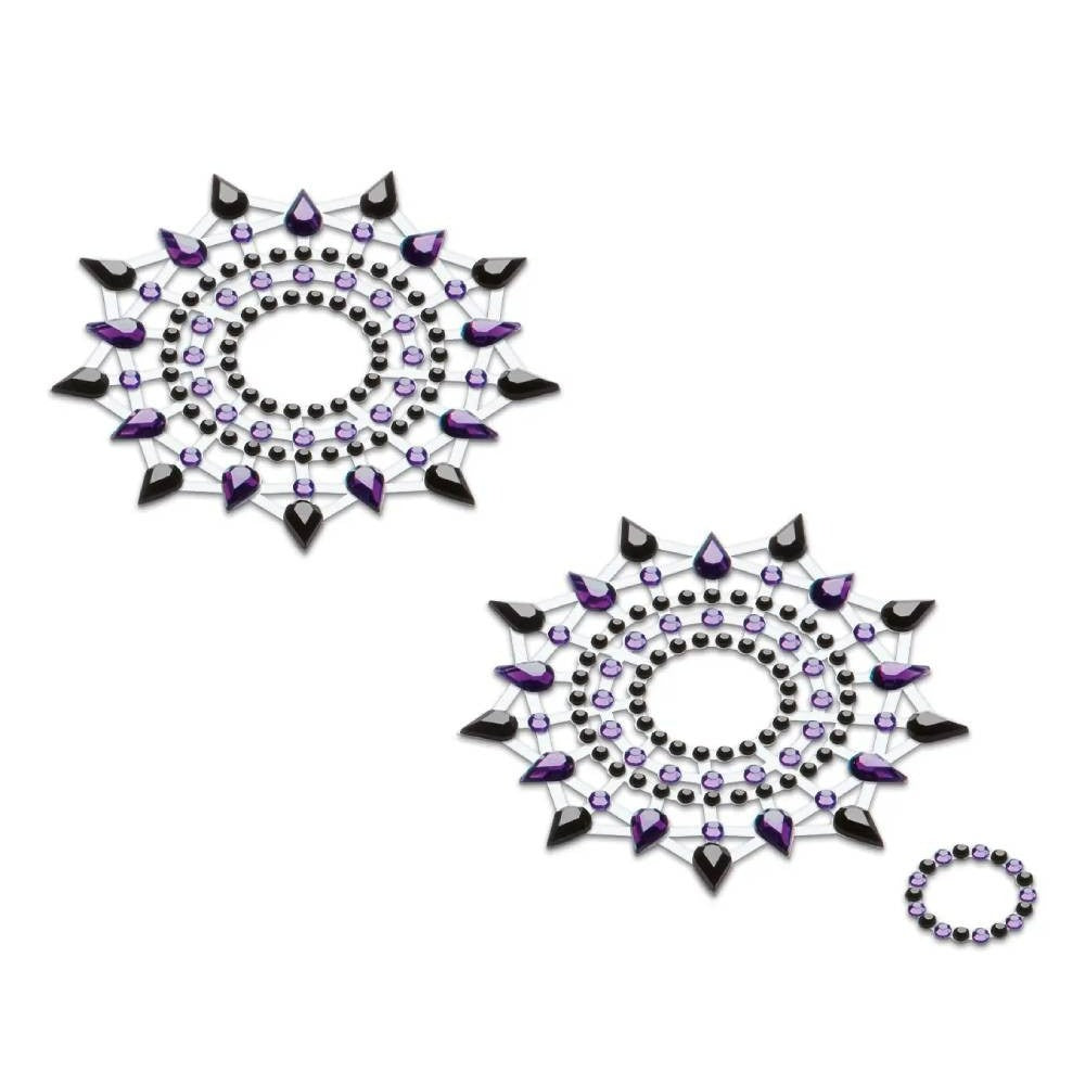 Прикраси зі стразами для грудей Gloria Petits Joujoux, фіолетово-чорні