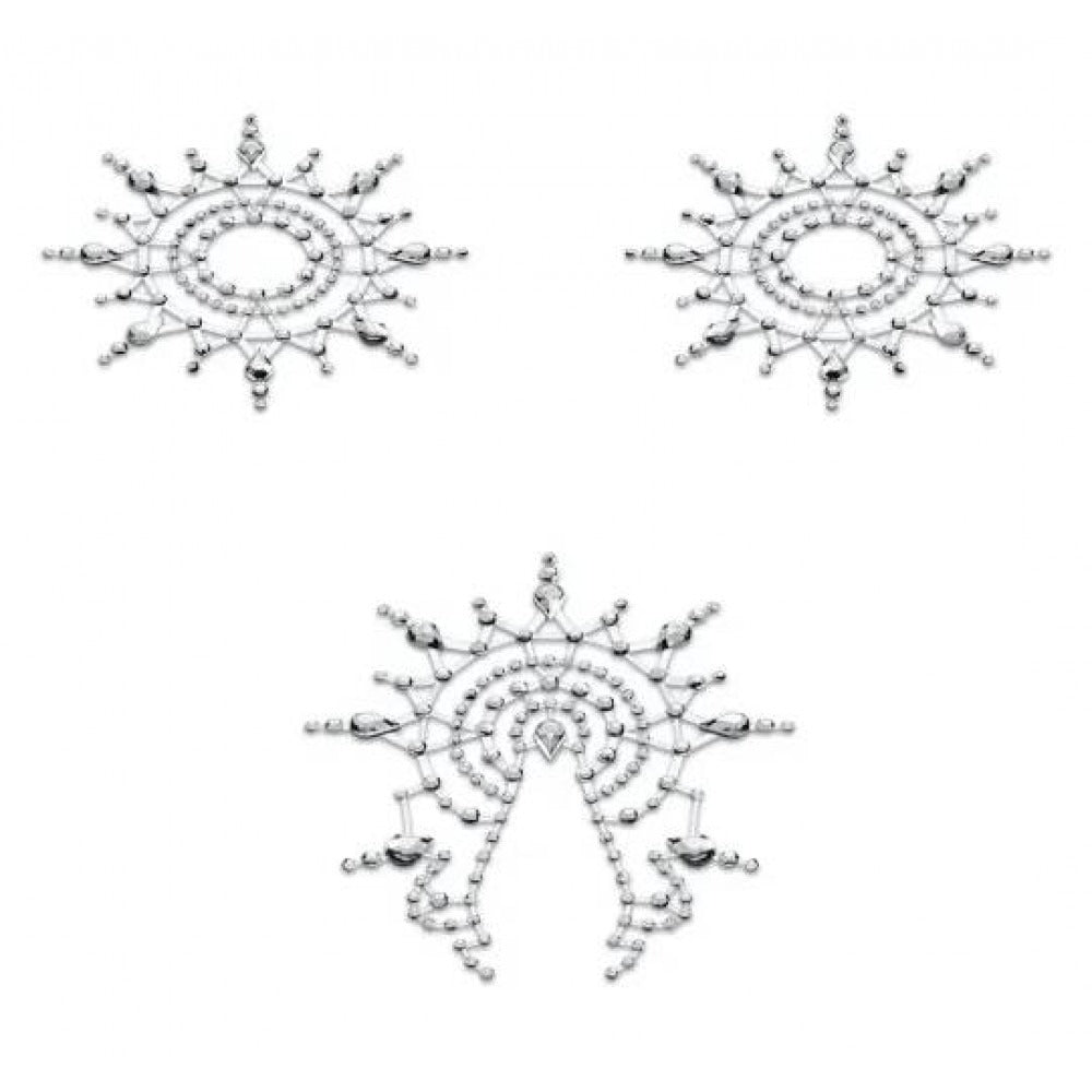 Прикраси зі страз для грудей та лобка, Joujoux Gloria срібний