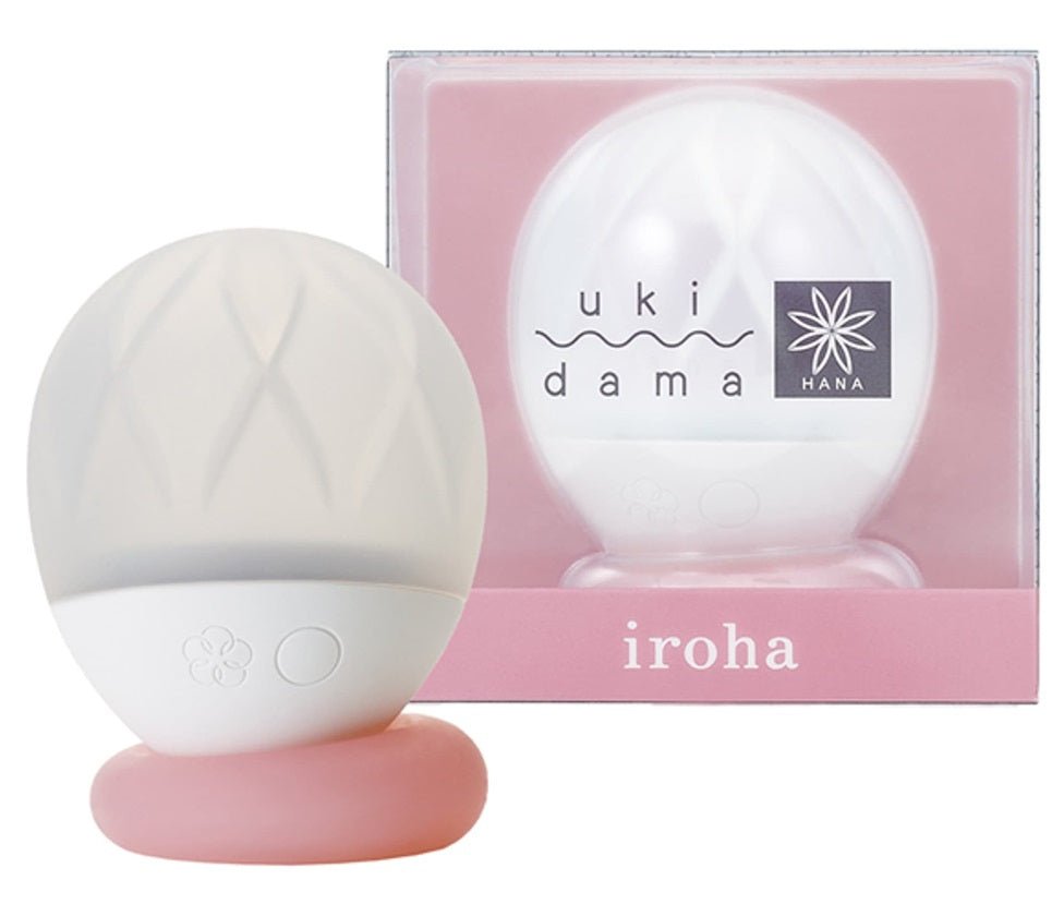 Вібратор для клітора з підсвічуванням Ukidama Iroha, на підставці, силіконовий, білий, 7 х 5.7 см