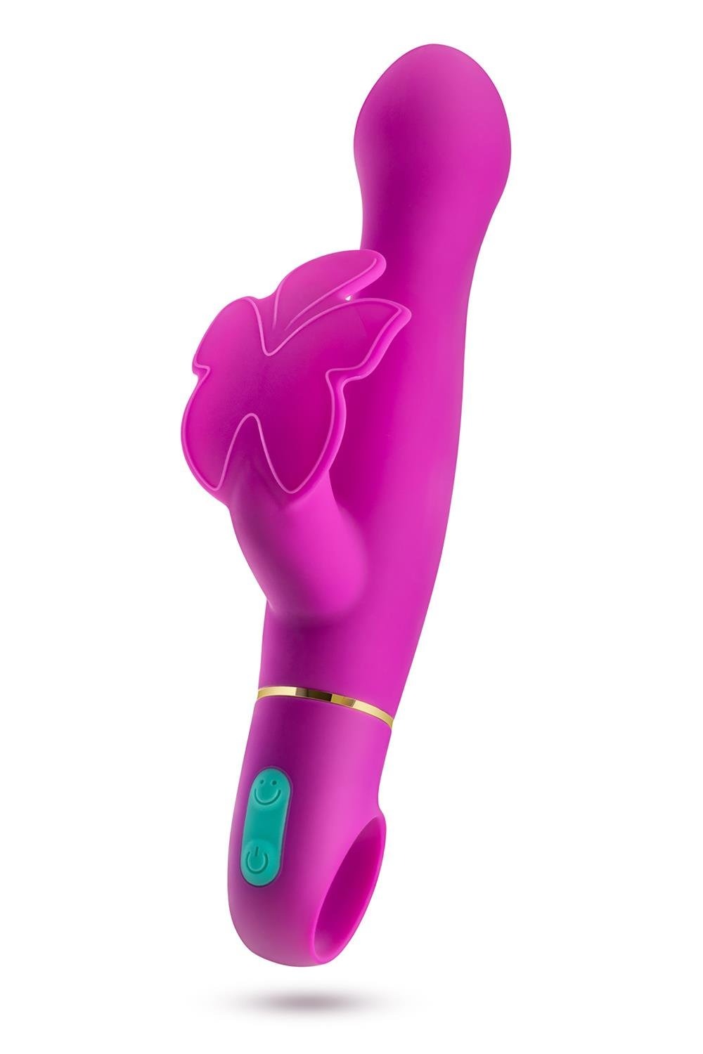 Вібратор з кліторальним відростком у вигляді метелика Blush Aria Naugnty AF рожевий