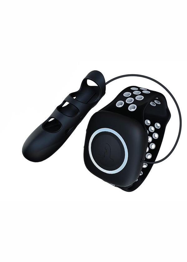 Вібронасадка на палець з браслетом Adrien Lastic чорно-сірий, розмір L