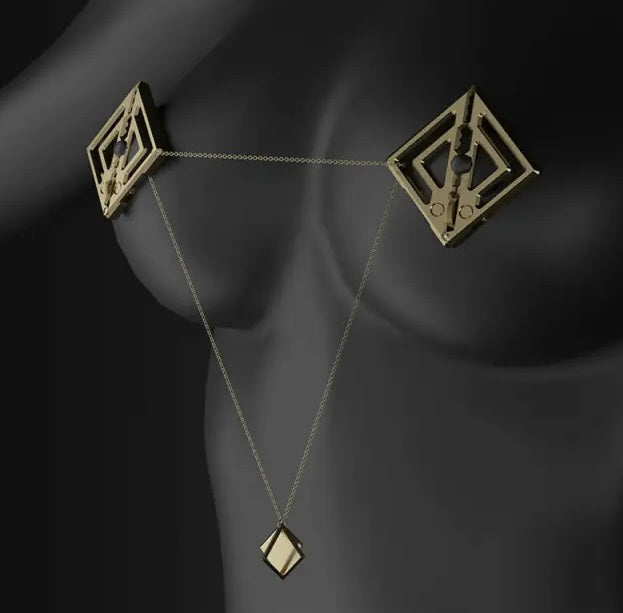 Затискачі для сосків з легкою підвіскою Золотисті Lockink