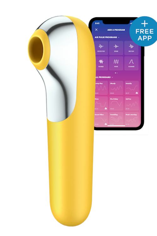 T360131 вакуумний кліторальний стимулятор SATISFYER DUAL LOVE YELLOW