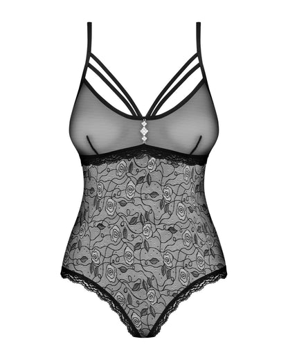 Мереживне боді з доступом Obsessive 818-TED-1 teddy M/L, чорне