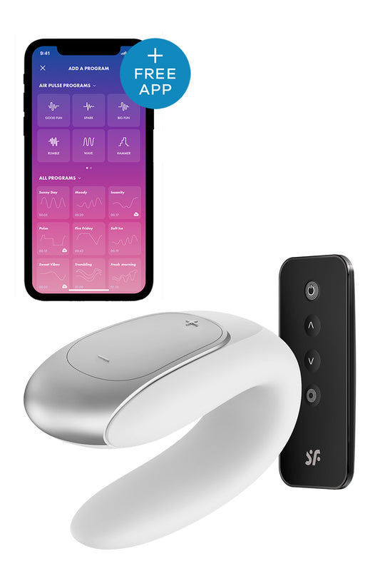 T360147 вібратор для пар з фірмовим пультом управління Satisfyer DOUBLE fun WHITE