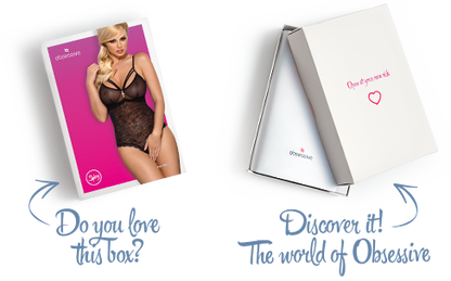 Мереживне боді з доступом Obsessive 818-TED-1 teddy 2XL/3XL, чорне