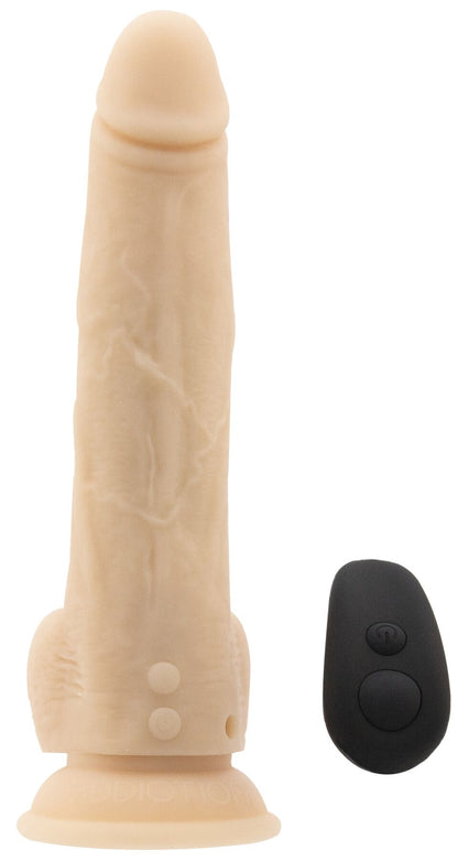 Фалоімітатор з пульсацією Naked ADDICTION Dominic 9″ Vanilla, пульт ДК, діаметр 4,2 см