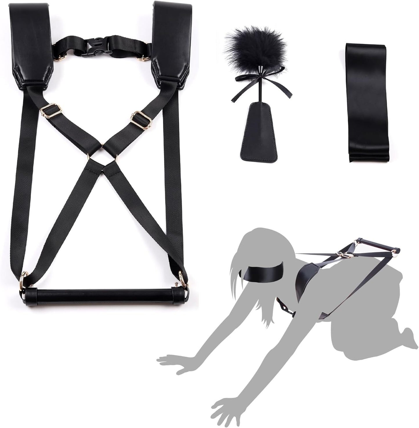 БДСМ-набір LOCKINK YEAHWOW Black Doggy Style Saddle set