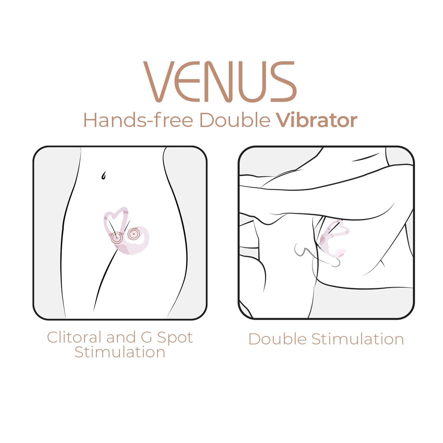 Смарт-вібратор для пар Adrien Lastic Venus + APP, подвійний, можна носити під одягом, 10 режимів