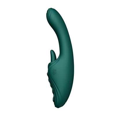 Смарт-вібратор Zalo Ares Turquoise Green, підігрів, 3 мотори, язичок для клітора, стимуляція точки G