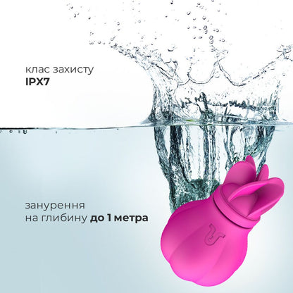 Вібратор Adrien Lastic Caress Pink з насадками для стимуляції ерогенних зон, які обертаються.