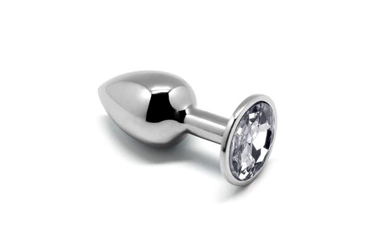 Анальна металева пробка Alive Anal Pleasure з прозорим каменем, L