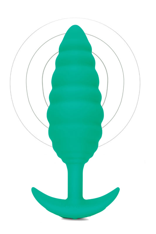 Анальна пробка з вібрацією, рельєфна B-VIBE-TEXTURE PLUG TWIST, зелена