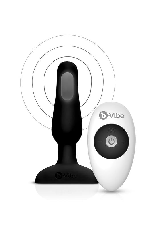 Анальна пробка з вібрацією та пультом B-Vibe Novice Plug, чорна