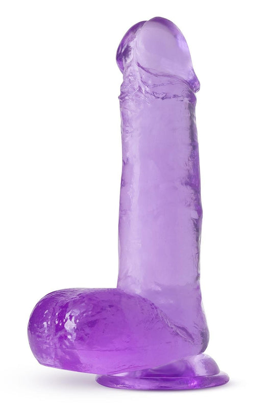 Фалоімітатор реалістичний із мошонкою Blush B Yours Plus на присосці, фіолетовий