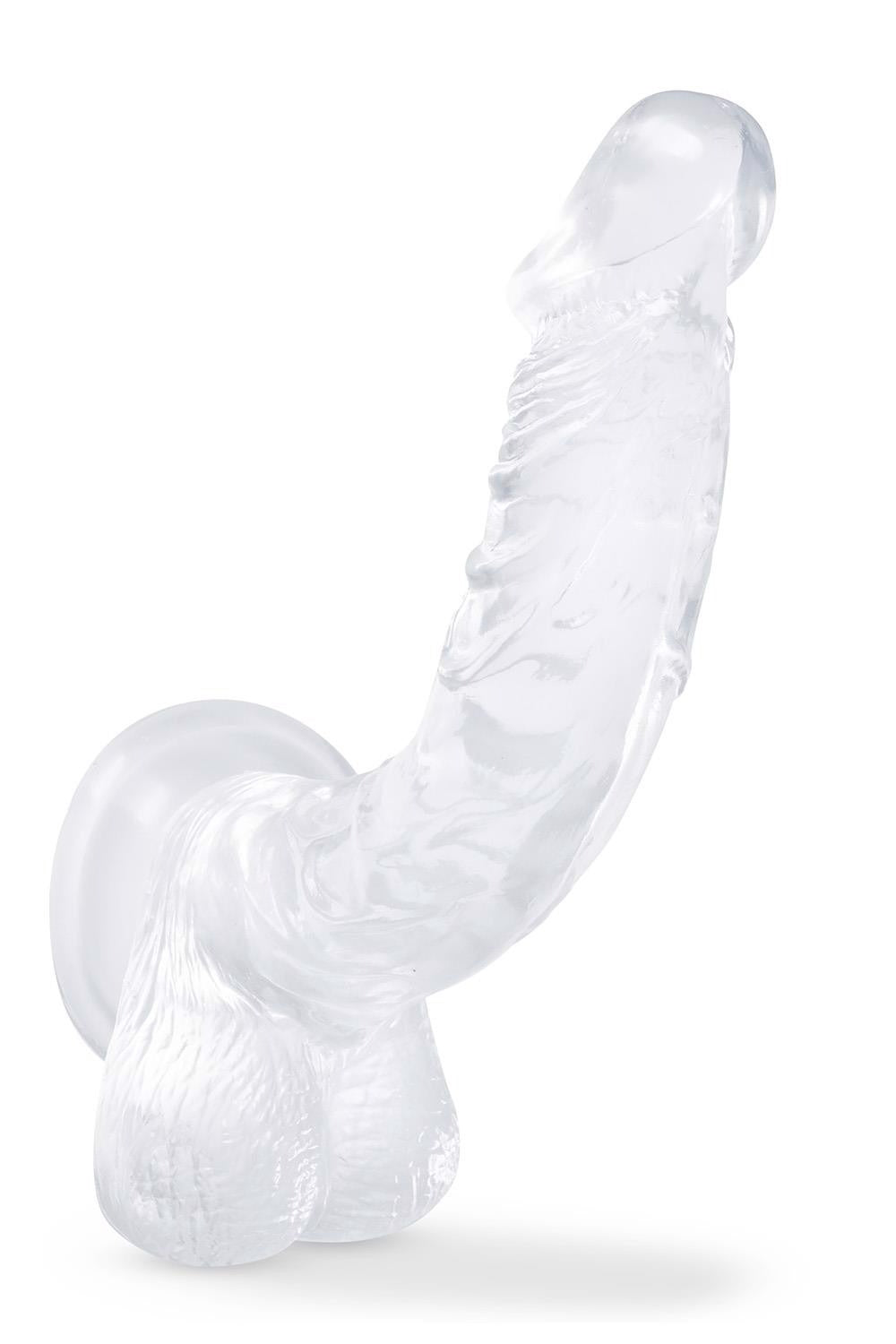 Фалоімітатор реалістичний з мошонкою, на присосці Blush прозорий, 21.5 х 3.8 см