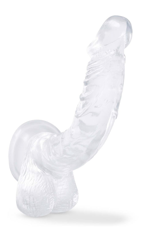 Фалоімітатор реалістичний з мошонкою, на присосці Blush прозорий, 21.5 х 3.8 см
