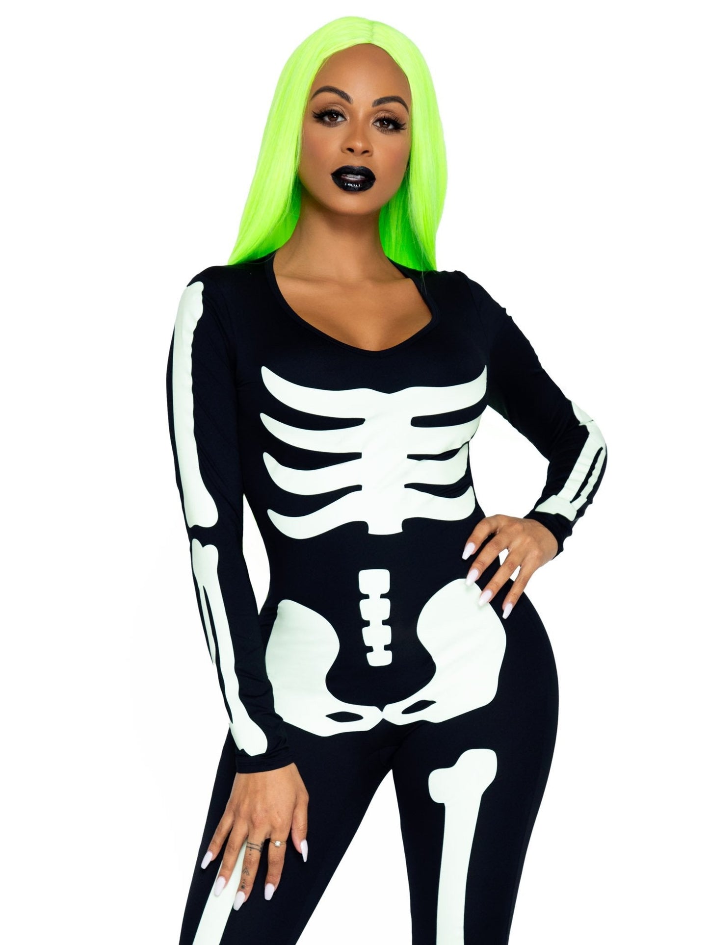 Костюм скелета, світитися у темряві Leg Avenue Womens Skeleton Bodysuit Halloween, розмір M