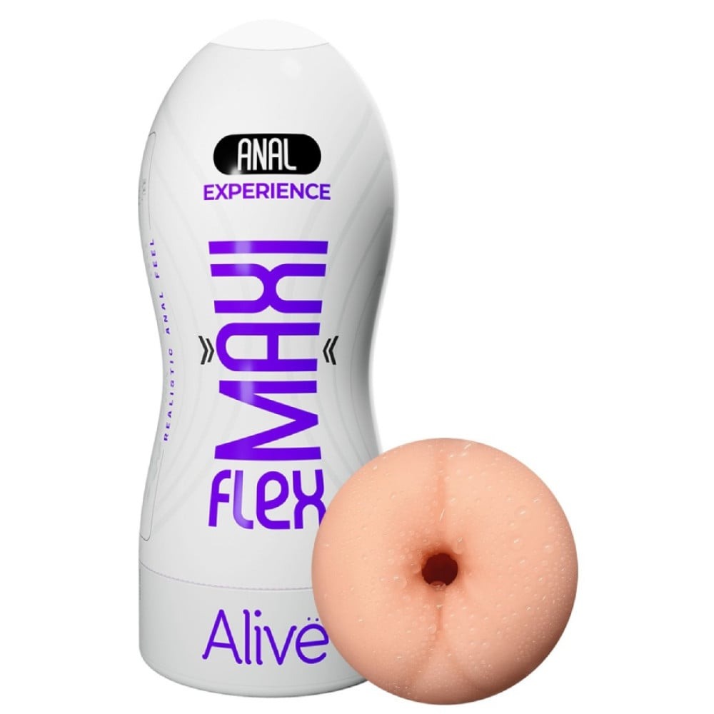 Мастурбатор анус Alive Maxi Flex Anal Experience в колбі, бежевий