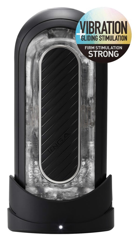 Мастурбатор TENGA Zero Flip Gravity з вібрацією, чорний