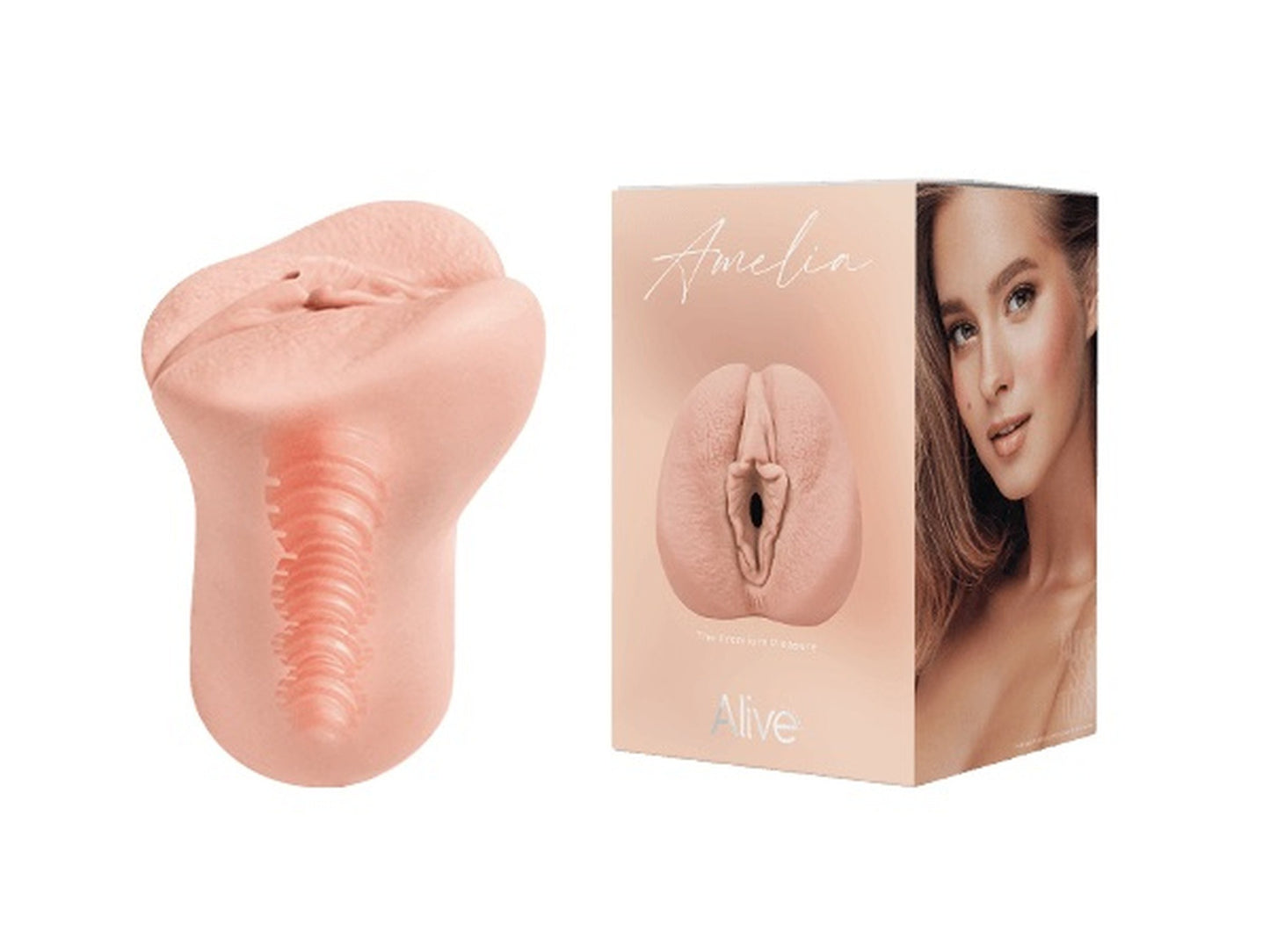 Мастурбатор вагіна Alive Amelia реалістичний, бежевий, S