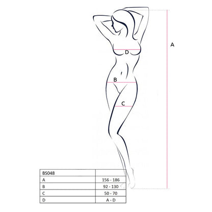 Бодістокінг Passion BS048 white, комбінезон, імітація колгот та відкритого топа