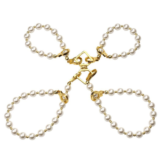 Перлинні наручники та поножі LOCKINK Pearl Handcuffs & Anklecuffs