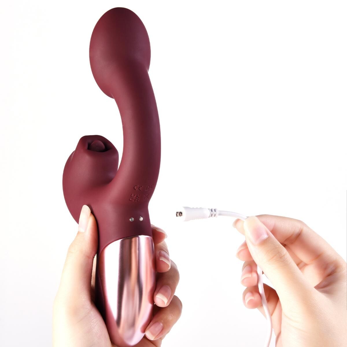 Смарт-вібратор Magic Motion Ponder Red, подвійна стимуляція, віброяйце+язичок для клітора