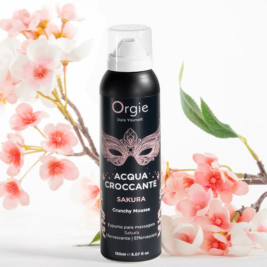 Шипуча пінка зволожуюча для масажу Acqua Crocante, Аромат: сакура, Orgie
