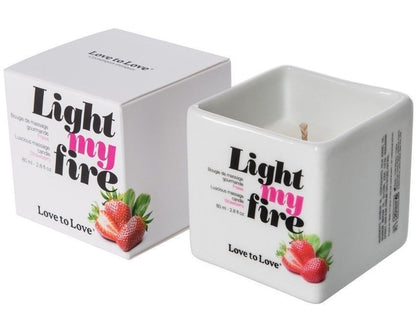 Масажна свічка Love To Love LIGHT MY FIRE Strawberry (80 мл) без парабенів і консервантів