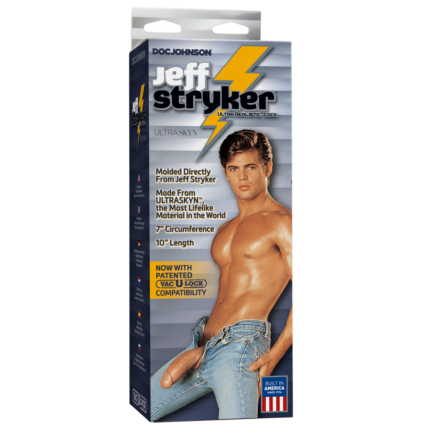 Фалоімітатор Doc Johnson Jeff Stryker White - ULTRASKYN, діаметр 5,4 см, Vac-U-Lock